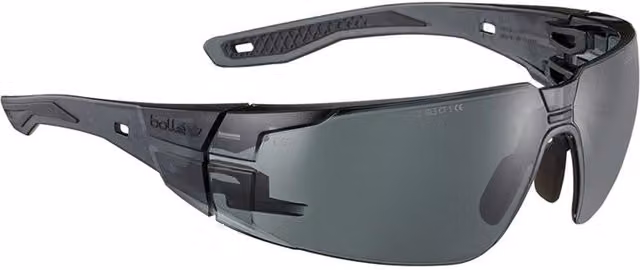Bolle Rush 2.0 Safety Glasses in Smoke Grey with Platinum Lite Temples