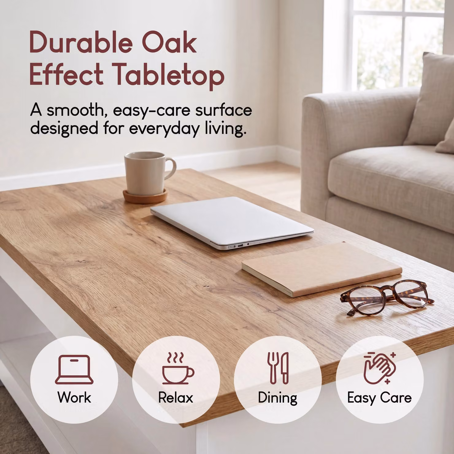 Vida Designs Arlington Rectangular Coffee Table with Shelf Storage in White – 3