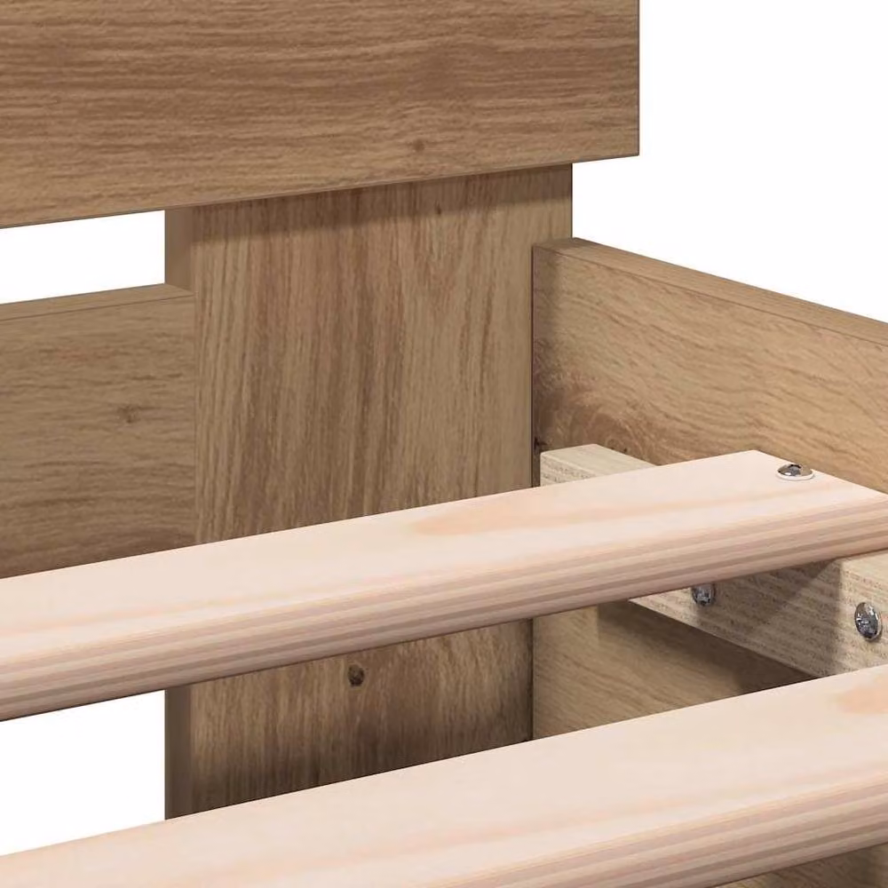Berkfield Home Artisan Oak Bed Frame in Brown, Engineered Wood, W/D/H: 185 x 203 x 70 cm – 3