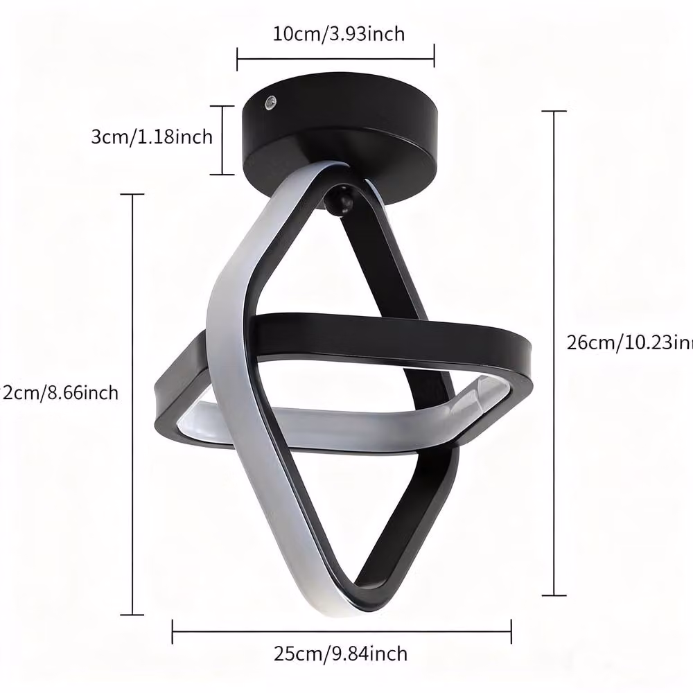 COMELY Modern Black Square LED Ceiling Light, 24W, 3000K Warm White, Dia: 22 cm – 5