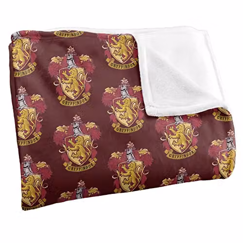 LOGOVISION Harry Potter Gryffindor Crest 2 Silky Touch Super Soft Fleece Throw Blanket, Multicolour and White, W/D/H: 152 x 127 cm – 2