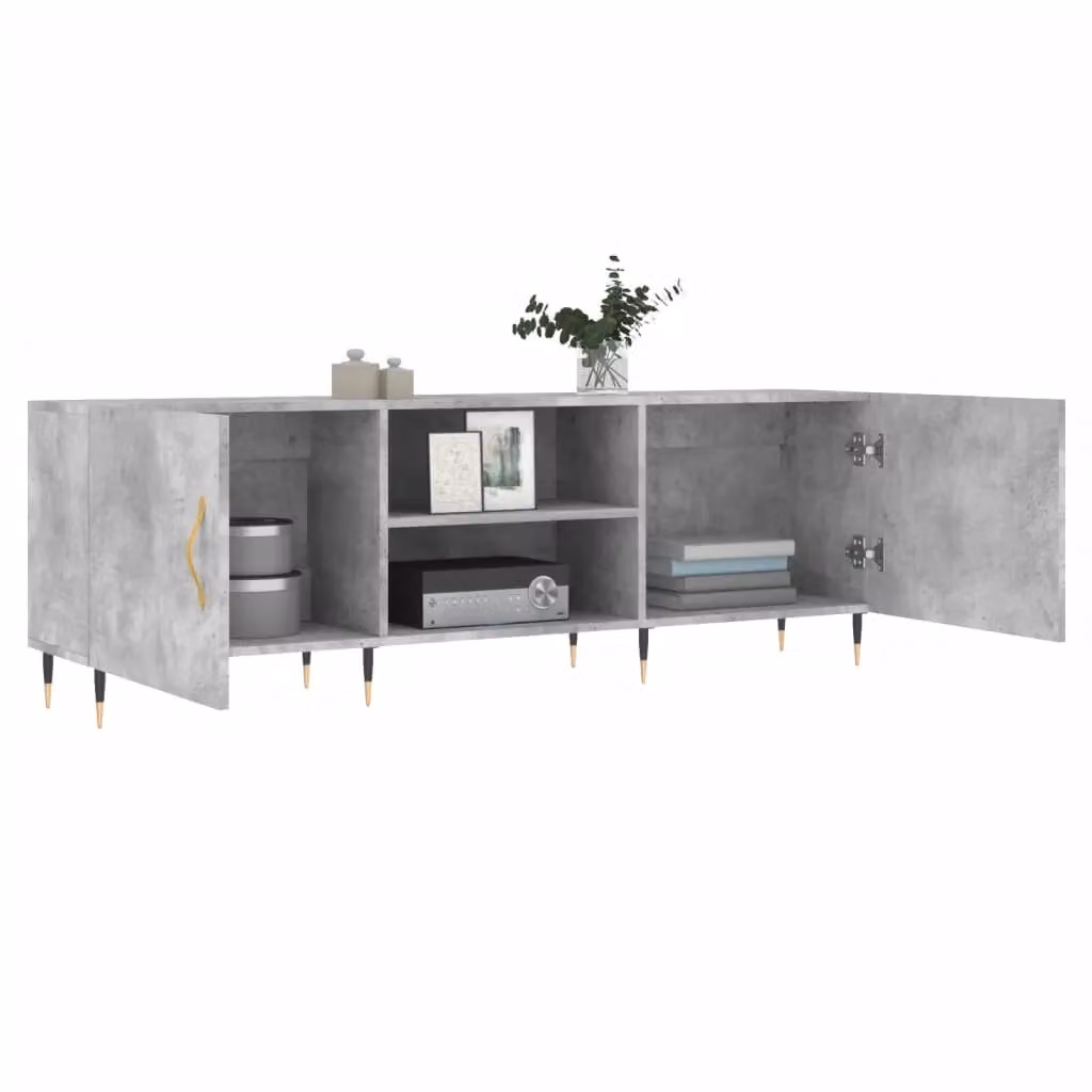 Berkfield Home Modern TV Cabinet in Concrete Grey, W/D/H: 150 x 30 x 50 cm – 2
