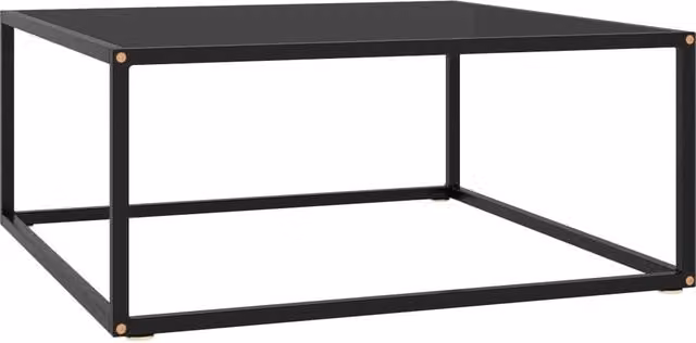 Berkfield Home Modern Black Glass Coffee Table W/D/H: 80 x 80 x 35 cm – 1