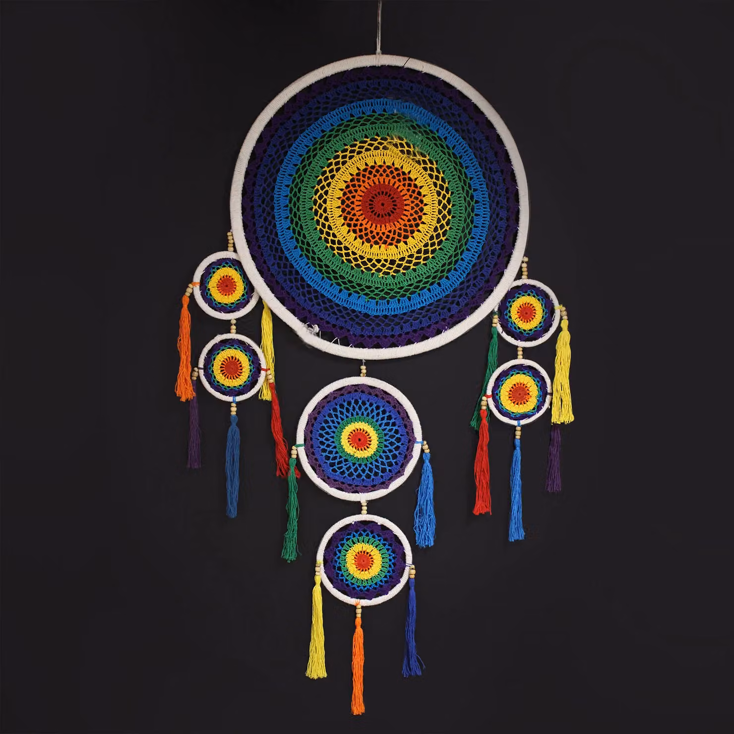 KDMD Extra Large Vivid Rainbow Geometric Dreamcatcher in Multicolour – 4