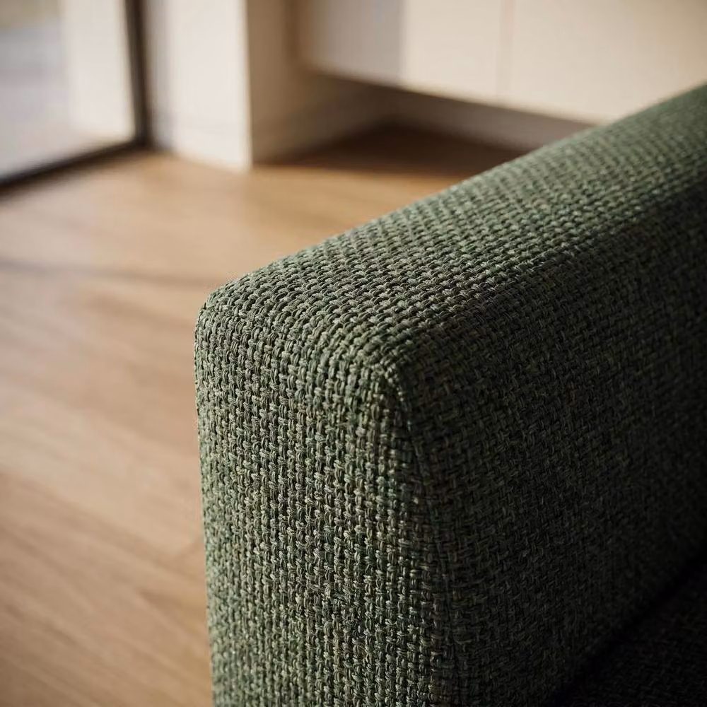 Abakus Direct Tokyo Reversible L-Shape Corner Sofa in Green Brushed Tweed Fabric – 2