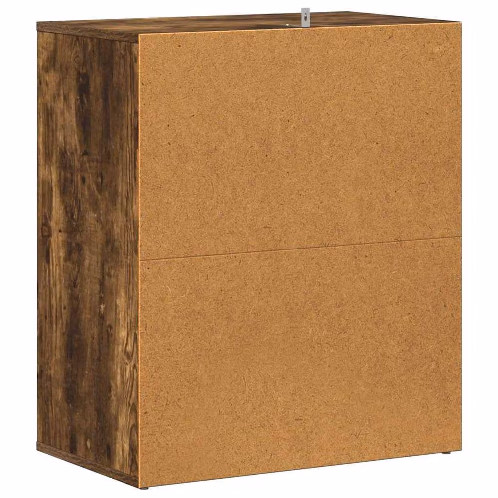 Berkfield Home Smoked Oak Shoe Cabinet in Brown, W/D/H: 60 x 35 x 70 cm – 4