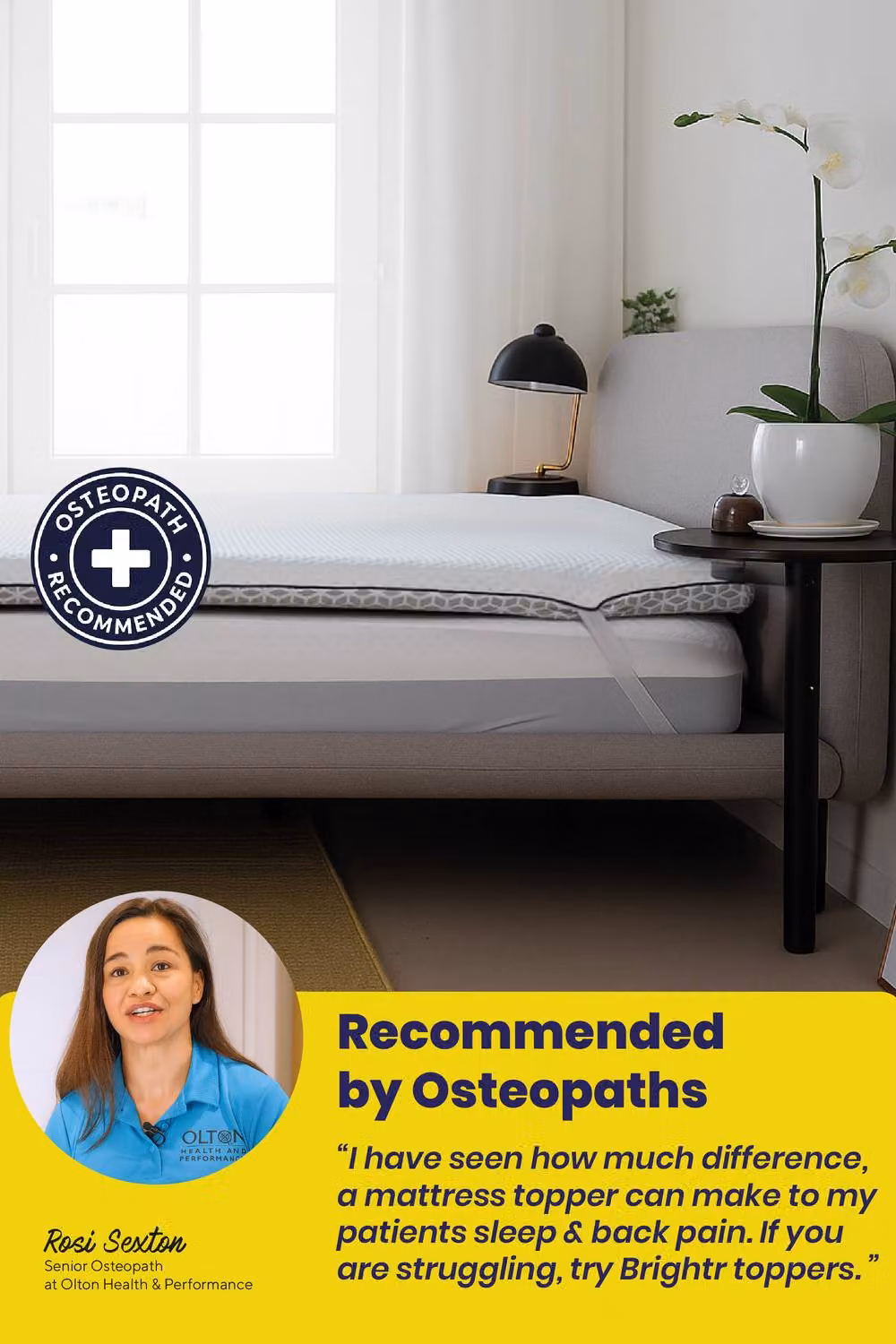 Brightr Sleep Brightr Titan Deluxe 2 in 1 Memory Foam Mattress Topper in White, EU Single Size – 3