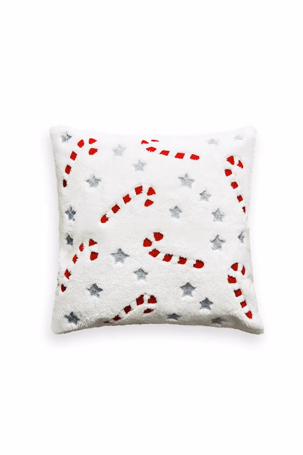 BHS Christmas Candy Cane Square Cushion in Red, Beige and White, W/D/H: 45 x 45 x 1 cm – 2