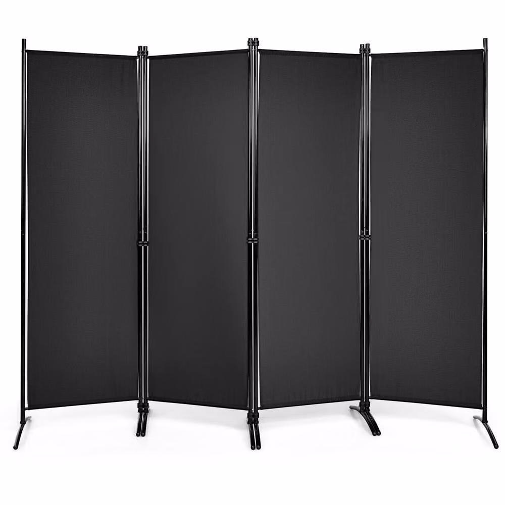 Costway 4-Panel Folding Privacy Screen Room Divider in Black – 8