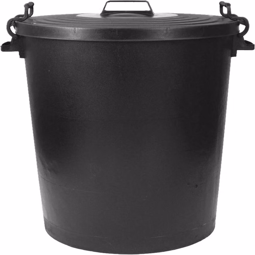 VOGREX Black 110L Plastic Garden Trash Can with Flip Lid – 3