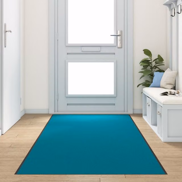 Berkfield Home Washable Non-Slip Doormat in Cyan, W: 120 cm, L: 400 cm – 1
