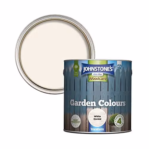Johnstone's Garden Colours White Orchid Exterior Wood Paint, 2.5L – 2