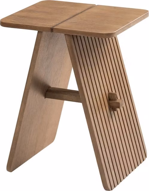 MH London Lohan Minimalist Drop Leaf Side Table in Brown Wood