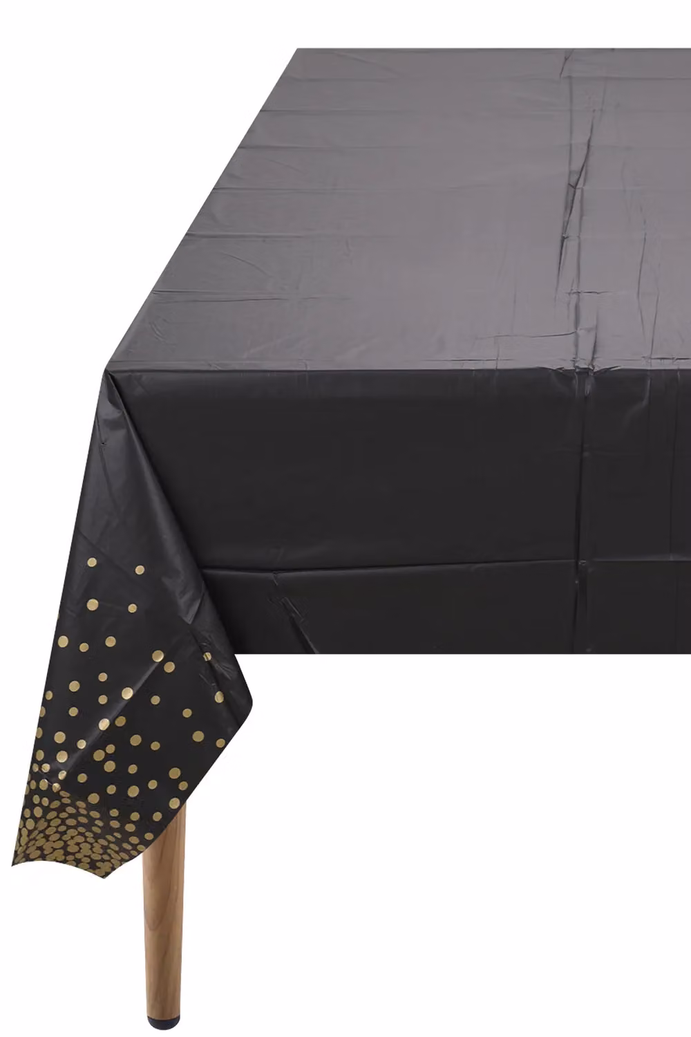 Neel Blue Glamour Dotted PVC Rectangular Tablecloth in Blue, Black and Gold, W: 137 cm, L: 274 cm – 5