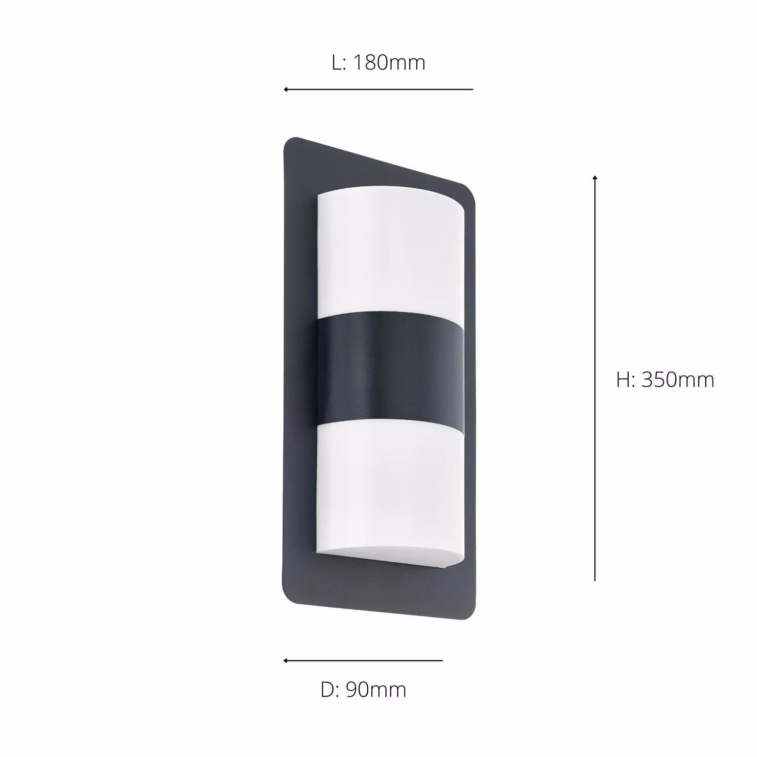 Eglo Cistierna Modern Rectangular Metal IP44 Outdoor Up and Down Wall Light in Grey – 3