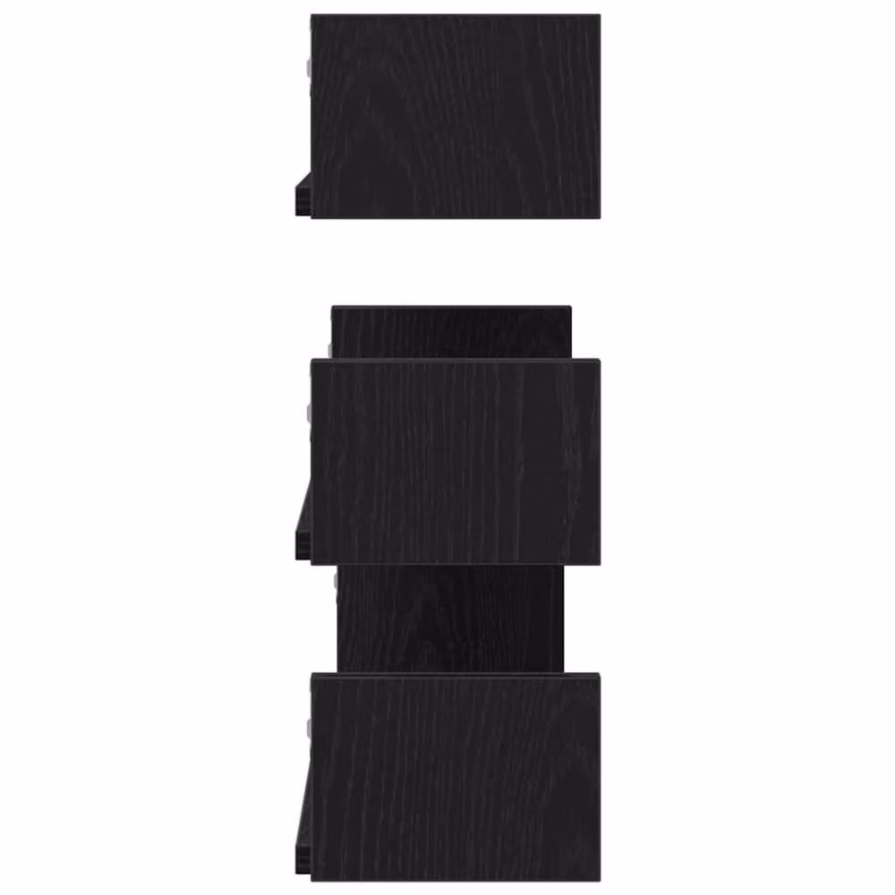 Berkfield Home Set of 3 Black Oak Decorative Wall Mounted Shelves in MDF – 4