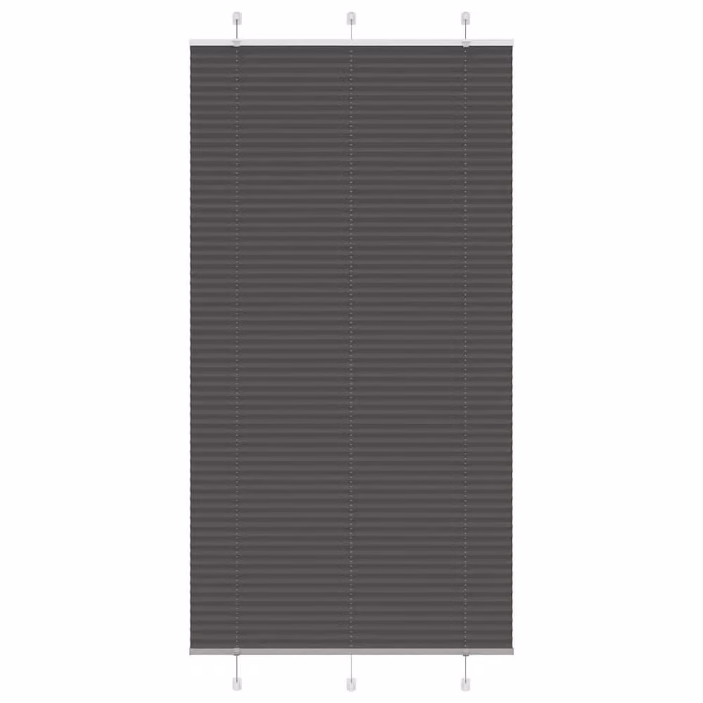 Berkfield Home Single Pleat Black Polyester Opaque Blind W: 105 cm, H: 200 cm – 2
