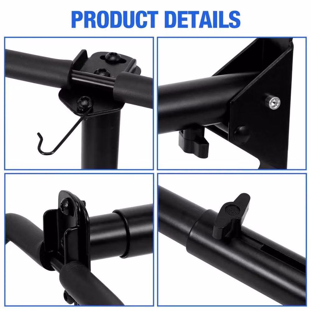 NESTLUNE Adjustable Wall Mounted Metal Bike Storage Hanger in Black – 3