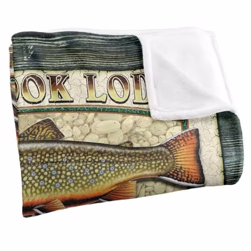 JQ Licensing Two Brook Lodge Sign Silky Touch Super Soft Fleece Throw Blanket, White and Multicolour, W: 152 cm, D: 127 cm – 2