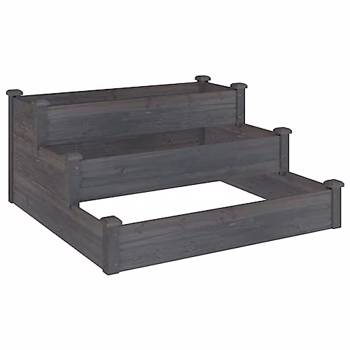 vidaXL Grey Wooden Raised Bed for Vegetable and Ornamental Gardens W/D/H: 120 x 120 x 56 cm – 1