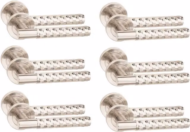 Golden Grace Nickel Plated Silver Door Handle Set