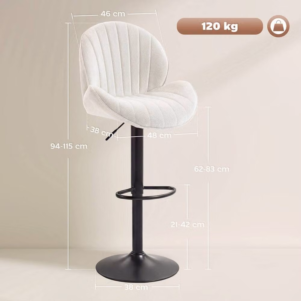 EONLION Cream Swivel Counter Height Fabric Bar Stools – 2