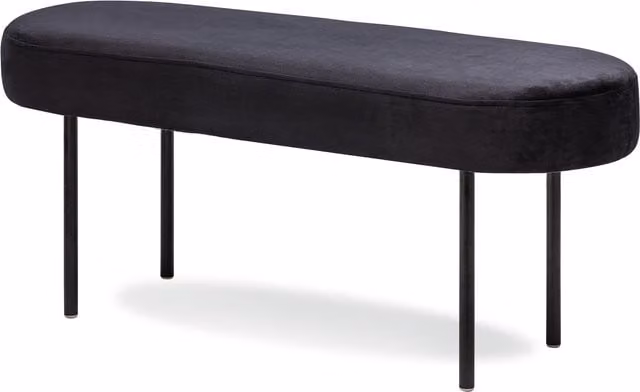 Nordlys Scandinavian Design Bench with Beige Upholstered Frame and Black Metal Legs – 1