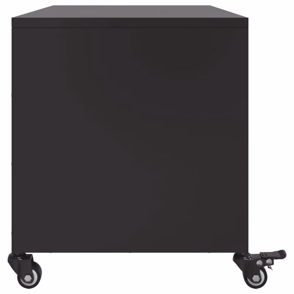Berkfield Home TV Cabinet in Black Metal, W: 68 cm, D: 39 cm, H: 43.5 cm – 5