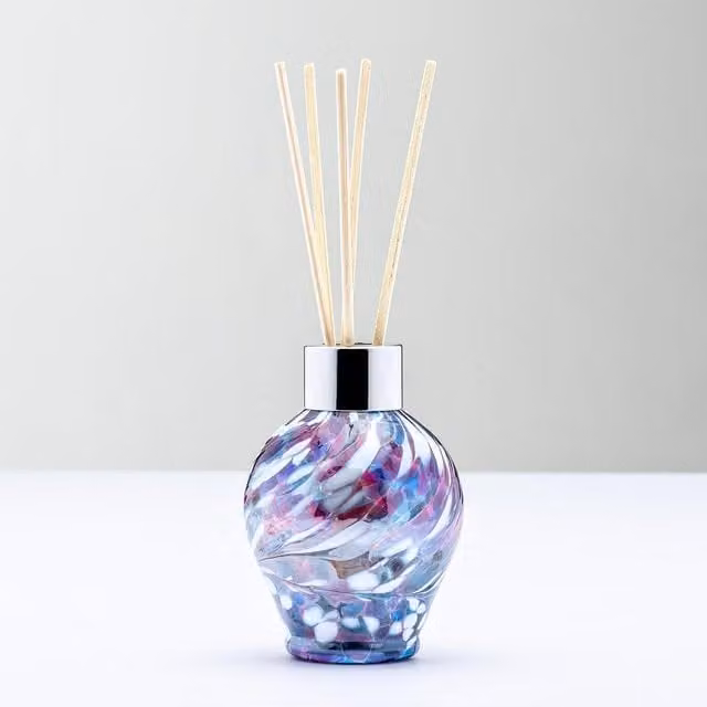 Sienna Glass Classic Abstract Reed Diffuser in Blue and Pink