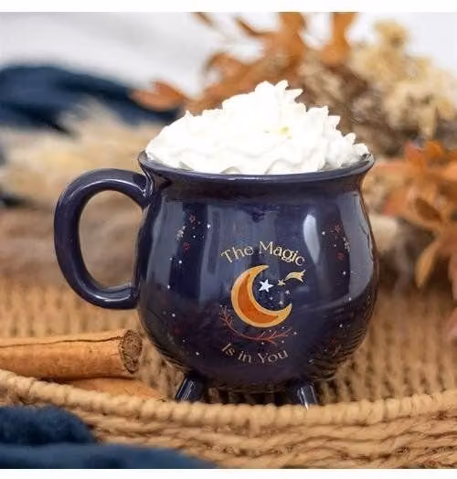 KDMD The Magic Is in You Cauldron Ceramic Mug in Purple, Blue and Gold