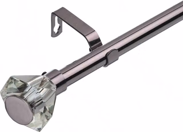 Lister Cartwright Diamond Extendable Metal Curtain Pole Set, Black Nickel, 70-120 cm