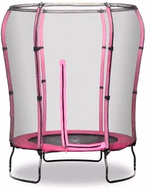Rebo 4.5ft Mini Trampoline with Halo Safety Enclosure in Pink and Blue