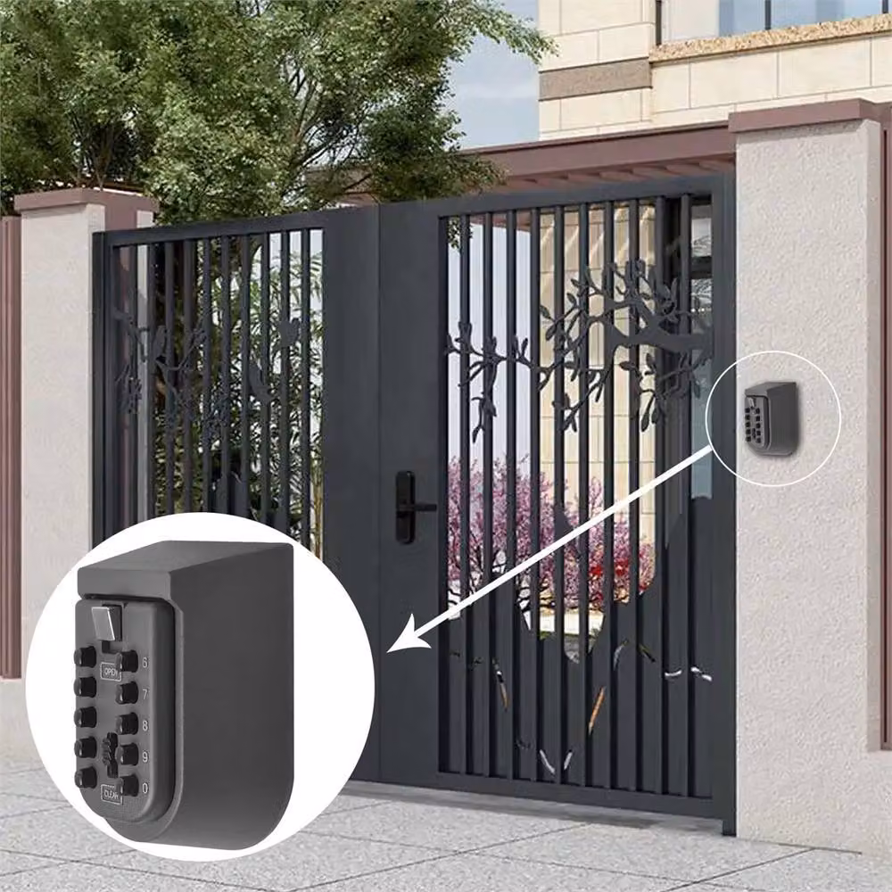 Nordara Wall Mounted Key Safe Box with 4 Digit Combination Lock in Black – 3