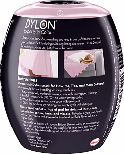 Dylon Fabric Dye Pods for Clothes and Soft Furnishings, Peony Pink, 350g – 3