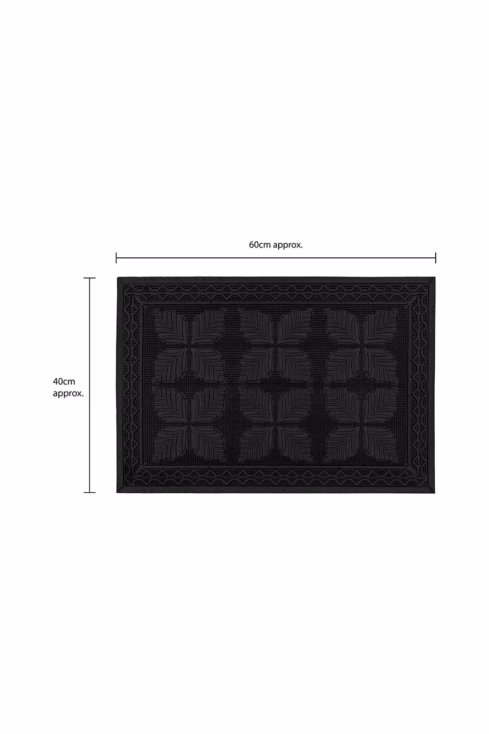 JVL Linden Black Rubber Pin Scraper Doormat W: 40 cm, D: 60 cm – 7