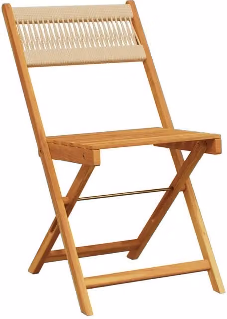 Berkfield Home Beautiful Folding Garden Chairs, 8 Piece Set in Beige Solid Acacia Wood
