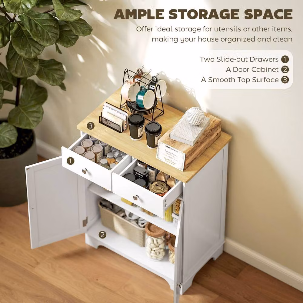 ERGOVEXA White Multi-use Sideboard Cabinet for Kitchen, Living Room or Bathroom – 2
