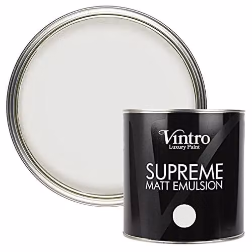 Vintro Luxury Matt Emulsion Multi Surface Paint in Creamy White - Champagne Waltz, 2.5L