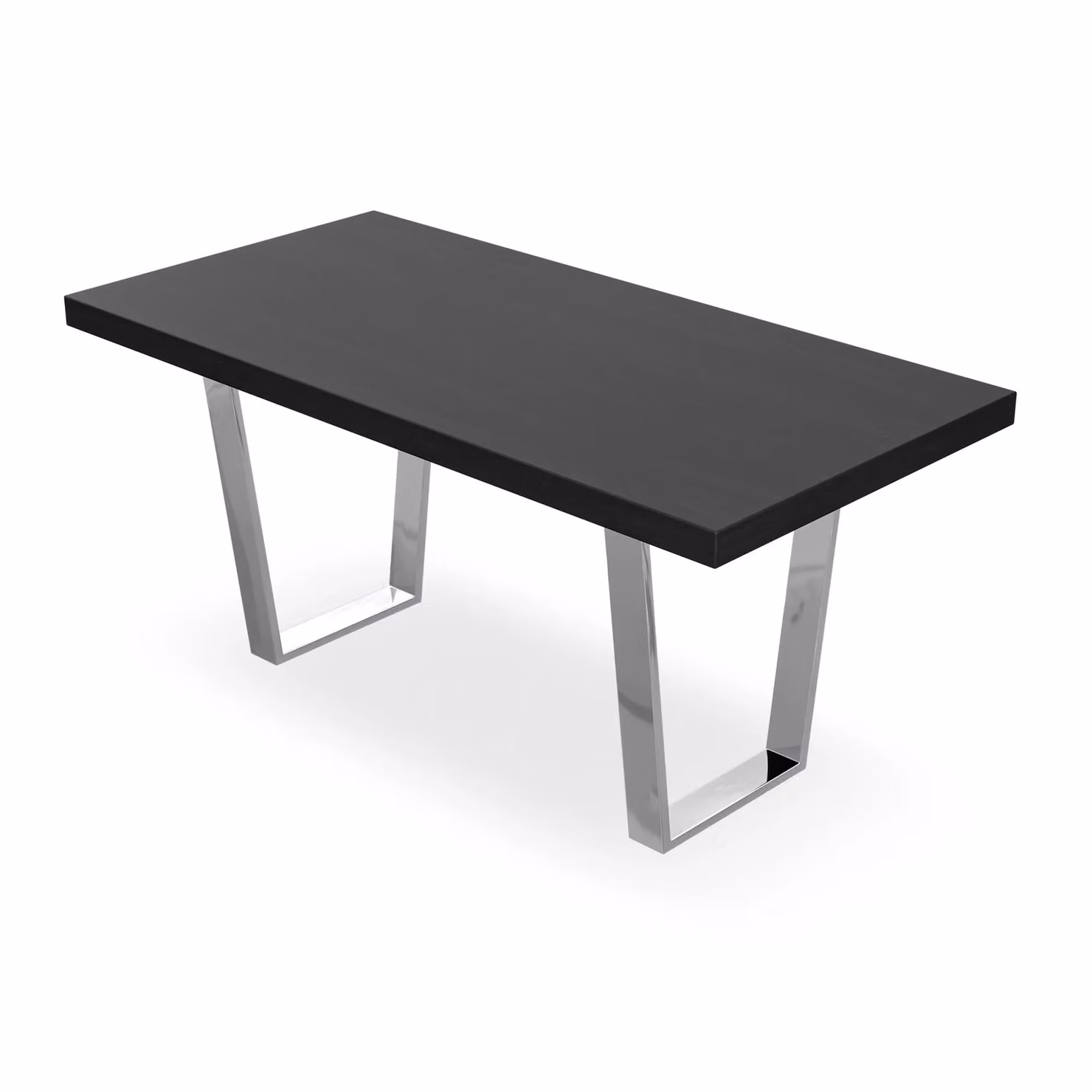 More4Homes Aria 4-6 Seater Rectangular Dining Table in Black with Chrome Legs, W: 160 cm, D: 80 cm, H: 76 cm – 2