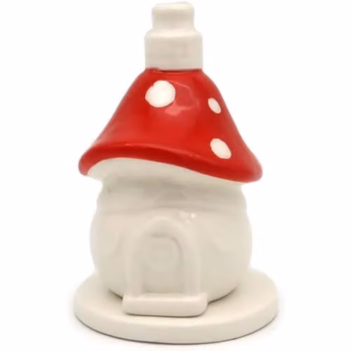 KDMD Fairy Toadstool House Ceramic Incense Cone Burner in Red and Multicolour – 1