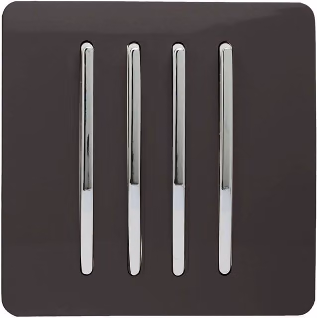 Trendi 4 Gang 2 Way Modern Glossy Rocker Tactile Light Switch in Brown