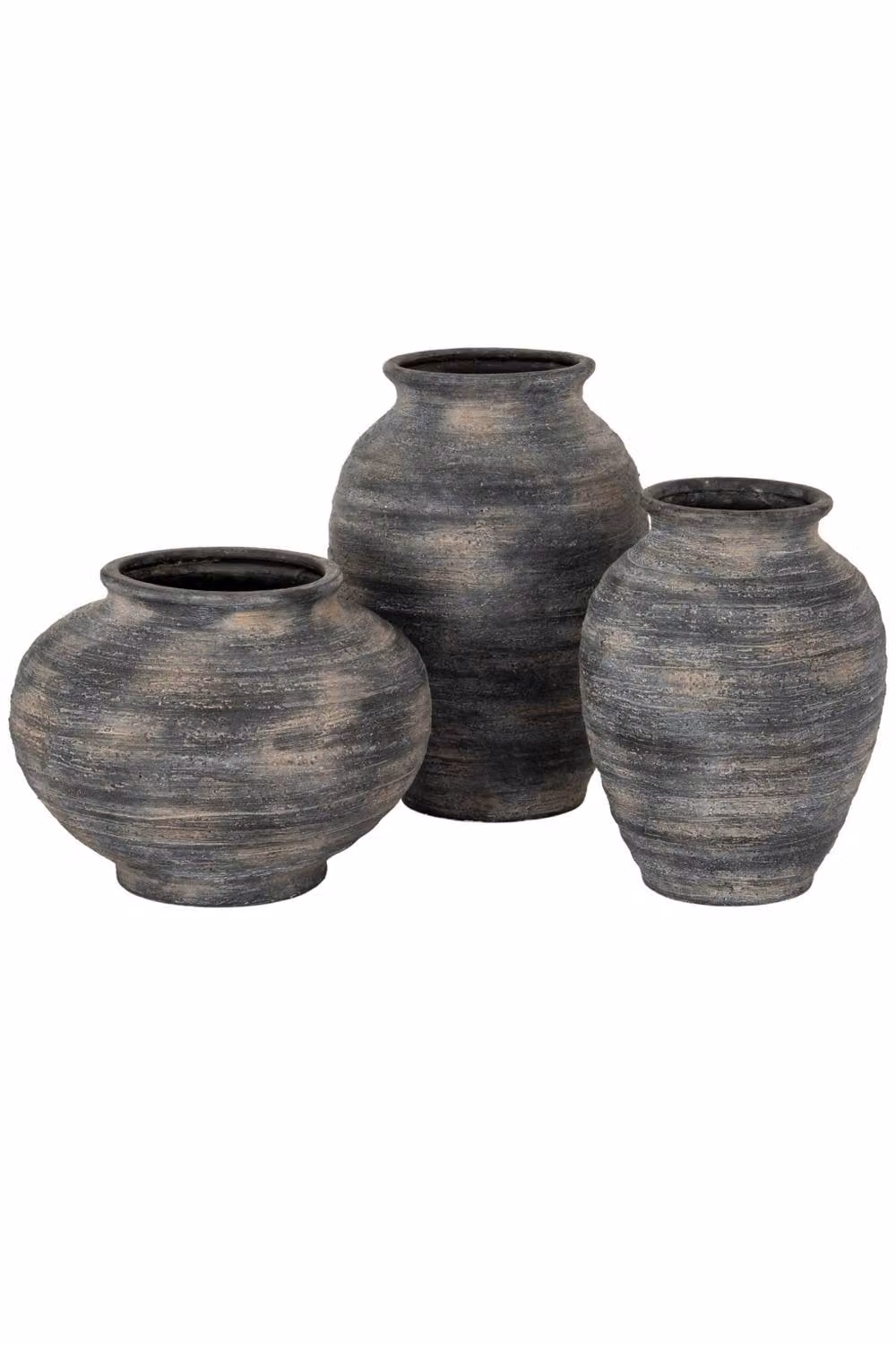 KDMD Marra Large Olpe Vase, Modern Round Ceramic Tabletop Centrepiece in Grey – 3