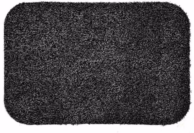 FWStyle Jasper Cotton Anti Slip Dirt Stopper Door Mat, Black, W: 75 cm, D: 50 cm