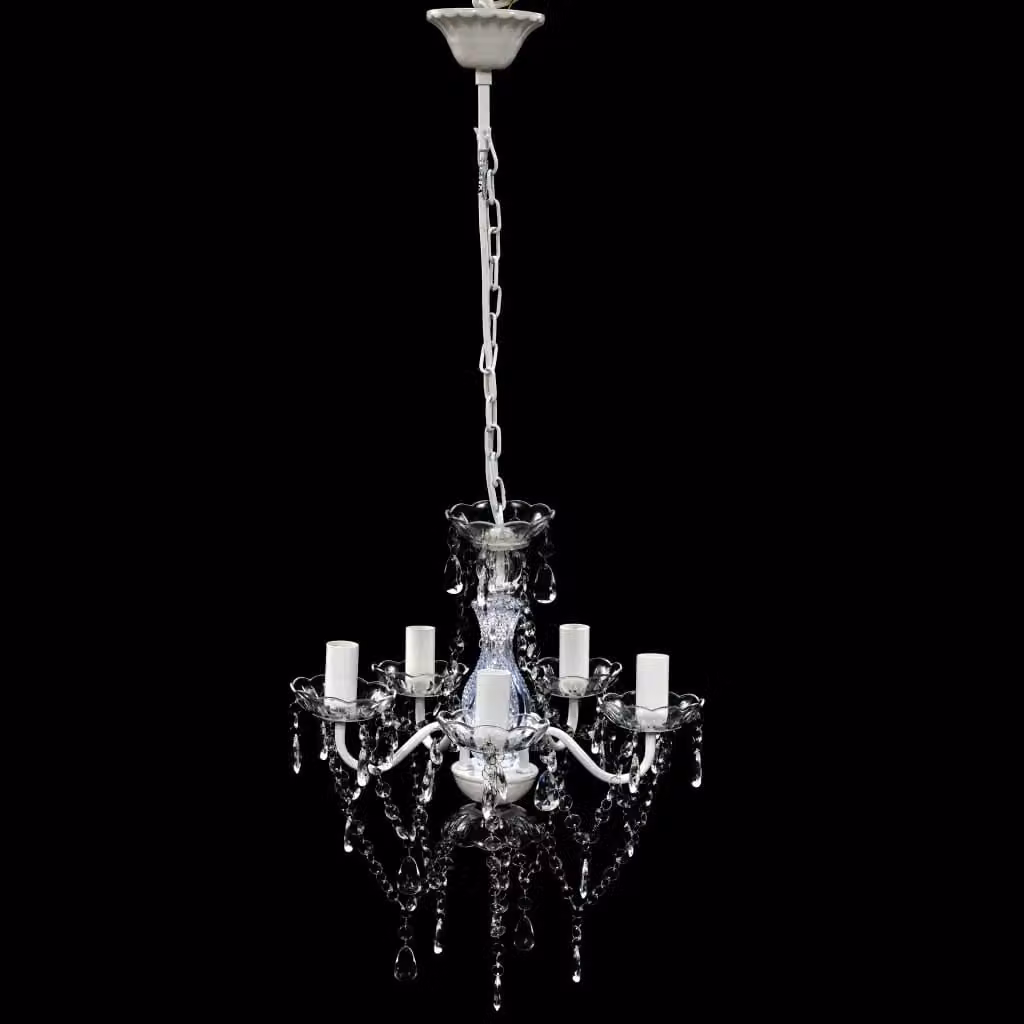 Berkfield Home Classic Ceiling Chandelier with 5 Transparent Glass Bulbs in Black – 1