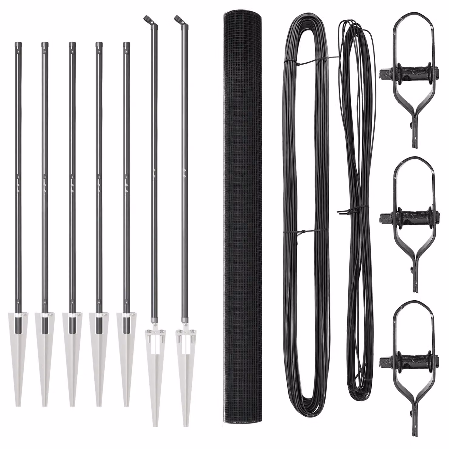 Berkfield Home Grey Steel Welded Wire Fence with 7 Spike Posts, W: 10 m, H: 1.5 m – 2