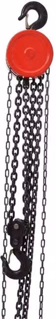 Nordara 2 Ton Round Manual Chain Hoist in Red with 3m Lifting Height