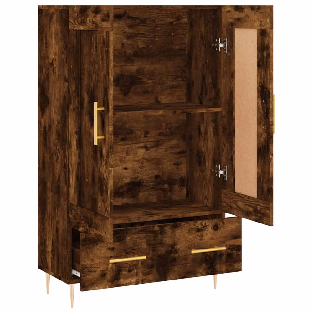 Berkfield Home Modern Smoked Oak Highboard in Brown, W/D/H: 69.5 x 31 x 115 cm – 4