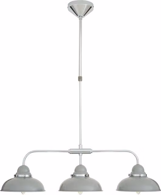 Interiors by Premier Orsina 3-Shade Industrial Pendant Light in Grey and Chrome