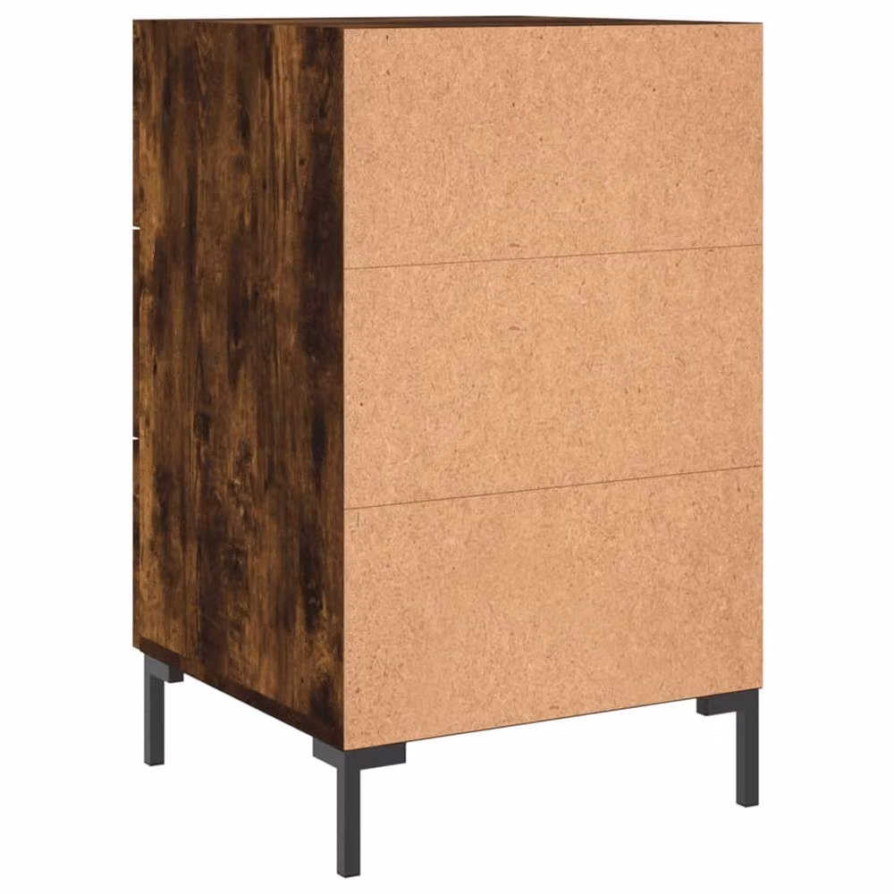 Berkfield Home Modern Bedside Cabinet in Smoked Oak Brown, W/D/H: 40 x 40 x 66 cm – 5