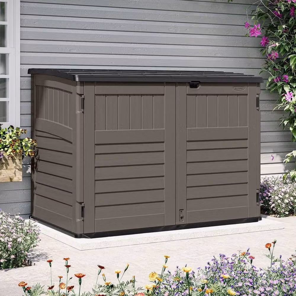 Rowlinsons Stow-Away Large Resin Bin Store in Grey, W: 179 cm, D: 112 cm, H: 132 cm – 2